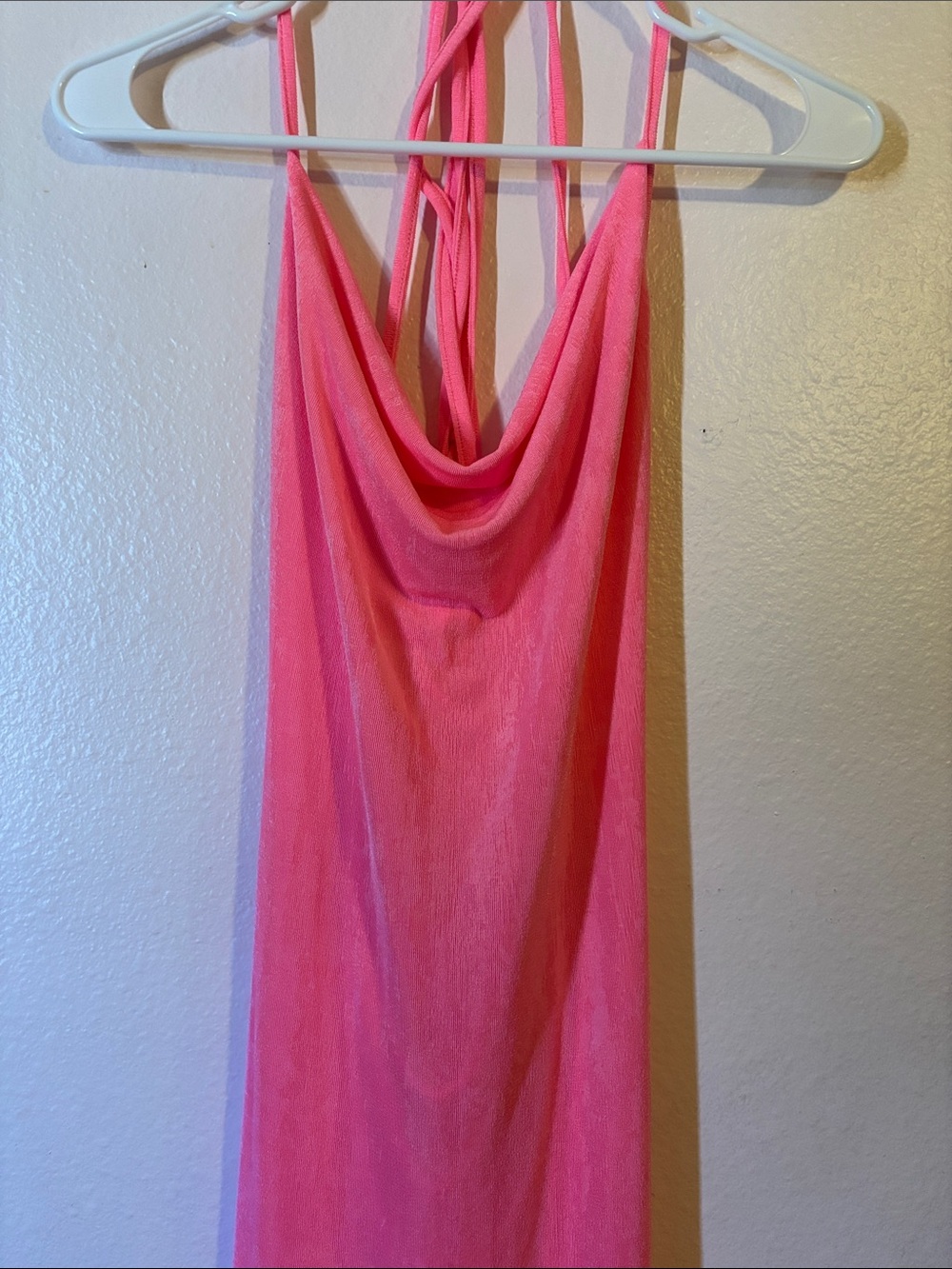 Woman’s Pink Swimsuit Cover Up Maxi Dress, Size S